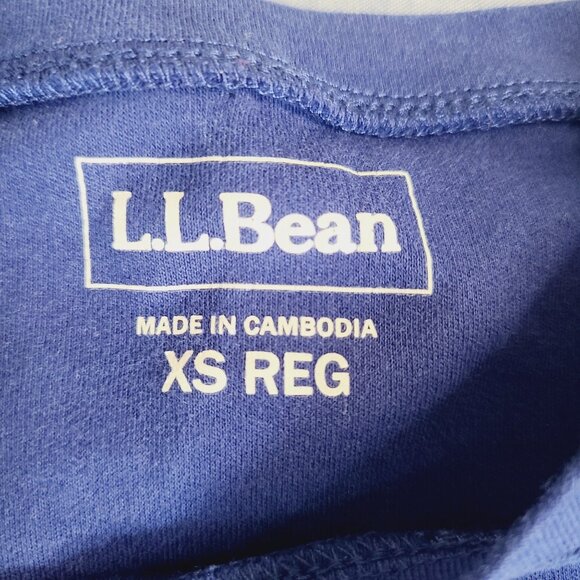 L.L.Bean Womens XS Long-Sleeve Cotten Crewneck Blue Shirt - Picture 4 of 7